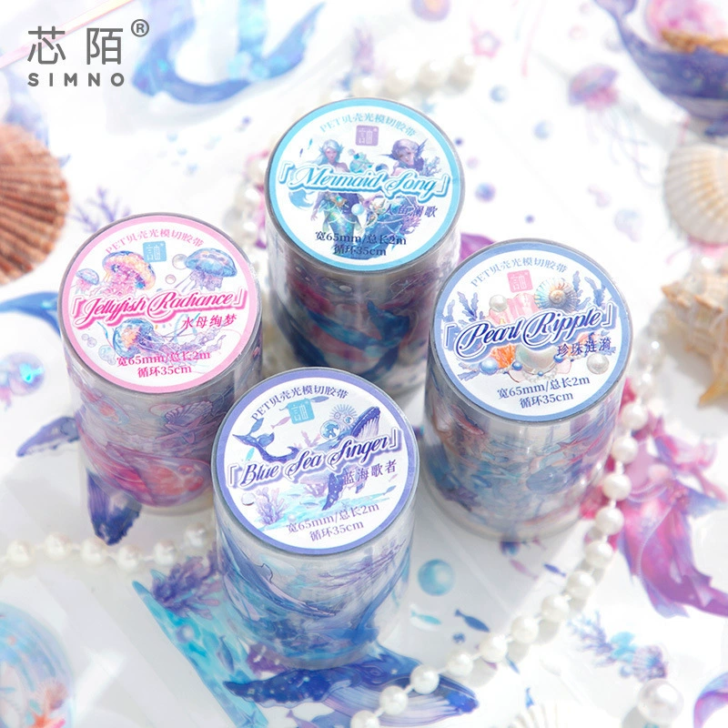 Core Mo PET лента Sea Heart серии подводный мир тема вырезать наклейки для рук, чтобы украсить девчушки материал