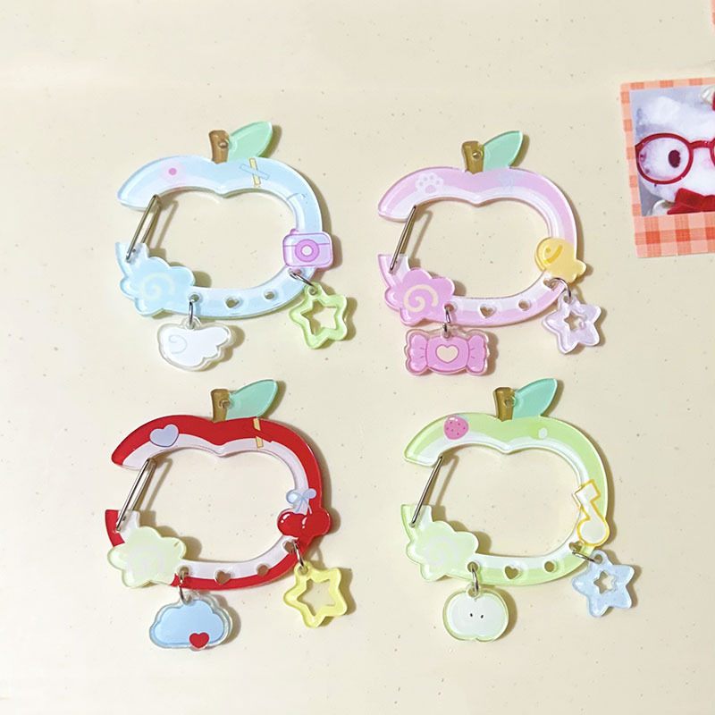 Sweet Girl Acrylic Carabiner Student Cute Keychain Accessories Pain Bag Storage Hook Hollow Pendant Sweet Girl Acrylic Carabiner Student Cute Keychain Accessories Pain Bag Storage Hook Hollow Pendant