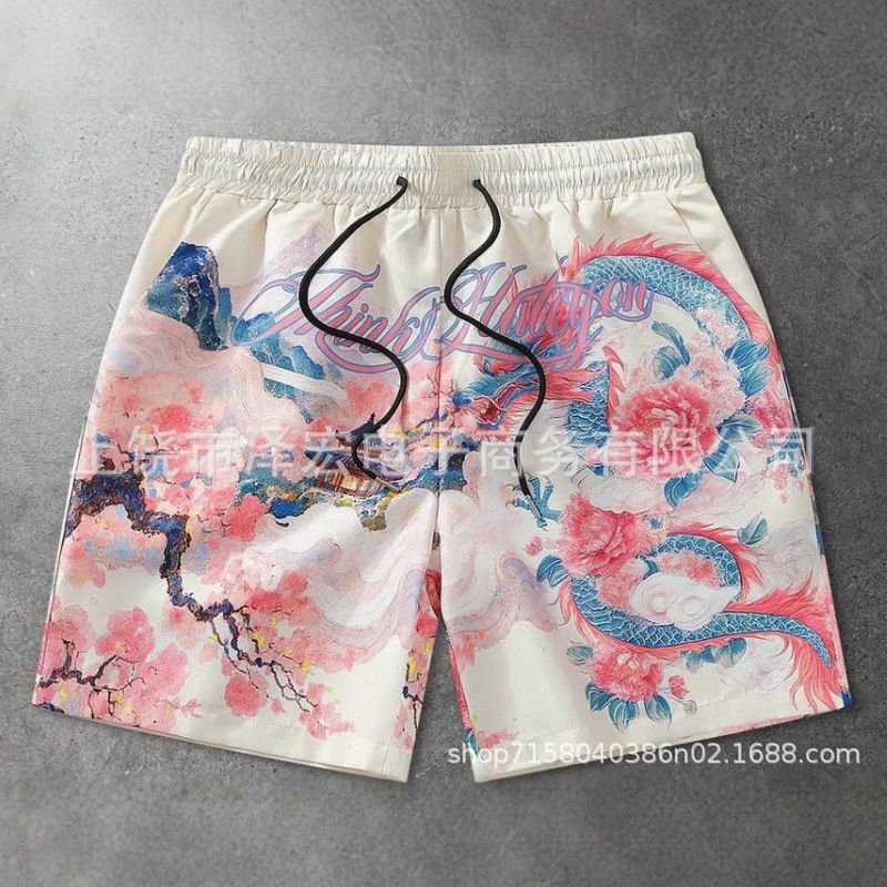 Cross-Border 3D Printed Men's Summer Beach Shorts Casual Shorts Genesis Breathable Quick-Dry Trendy Shorts