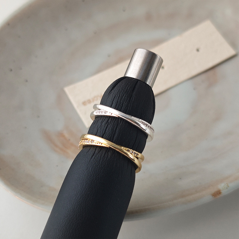 Bague Pour Femme Avec Zircone Micro-serti Design Élégant Et Chic_voghion.com