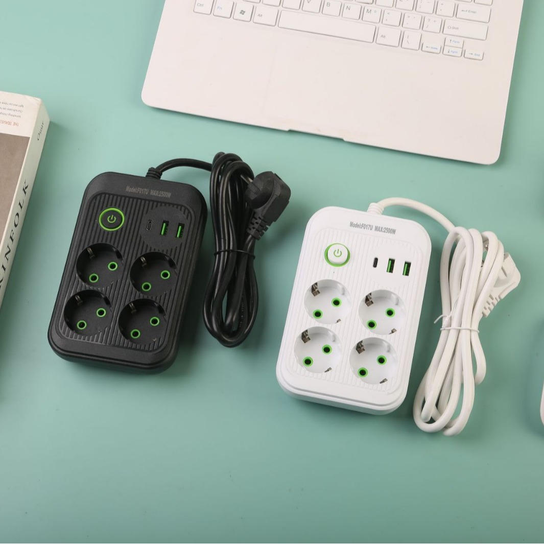 跨境电商 F017#USB欧孔插线板中性盒子装 俄罗斯 白俄罗斯 土耳其