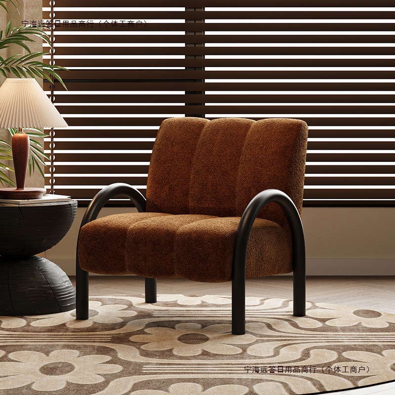 阳台子客厅布艺单人沙发休闲椅懒人靠背椅古风设计师款中民宿包邮