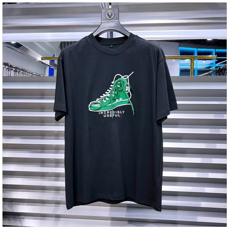 T-shirt court à manches mi-longues pour homme, vêtement d'été polyvalent, marque tendance, ample, américain, High Street_voghion.com