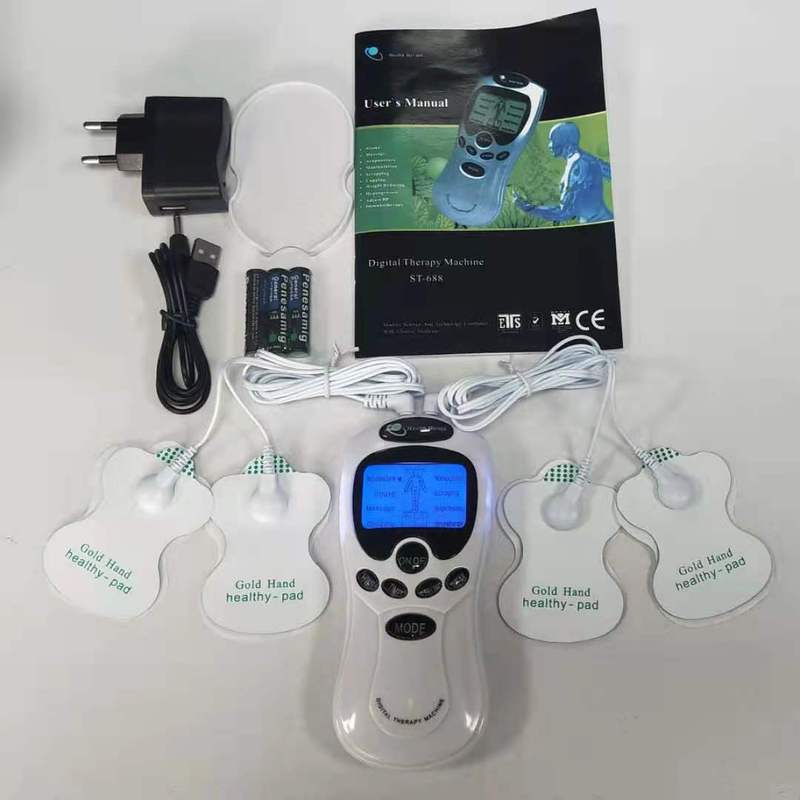 クロスボーダー専用ブルースクリーンダブルホールデジタル経絡マッサージ器家庭用ミニマッサージ器パルス理学療法器卸売り|undefined