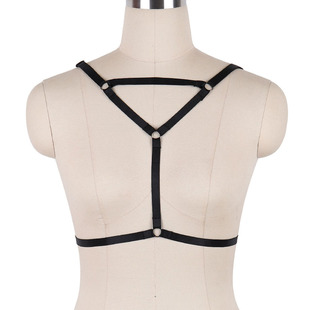 AliExpress Fashion Sexy Strap elastic top European and American All-match bra women's new in stock nightclub performance clothing