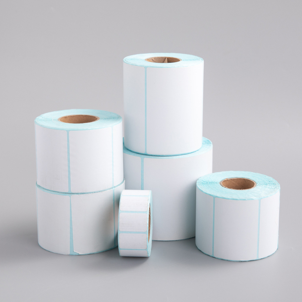 Papel de etiquetas térmicas adhesivas para impresión de códigos de barras 100×150
