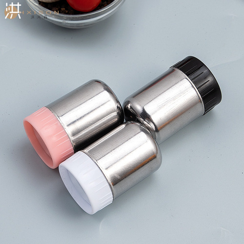 Kitchen stainless steel seasoning bottle, outdoor seasoning powder and cumin seasoning jar, barbecue tool pepper shaker