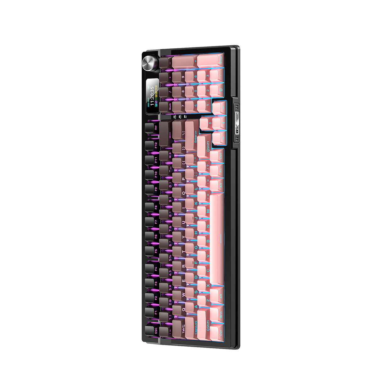 Teclado mecánico plateado 95D de tres modos lateral grabado de dos colores moldeo por inyección inalámbrico Bluetooth 98 matriz RGB teclado cableado