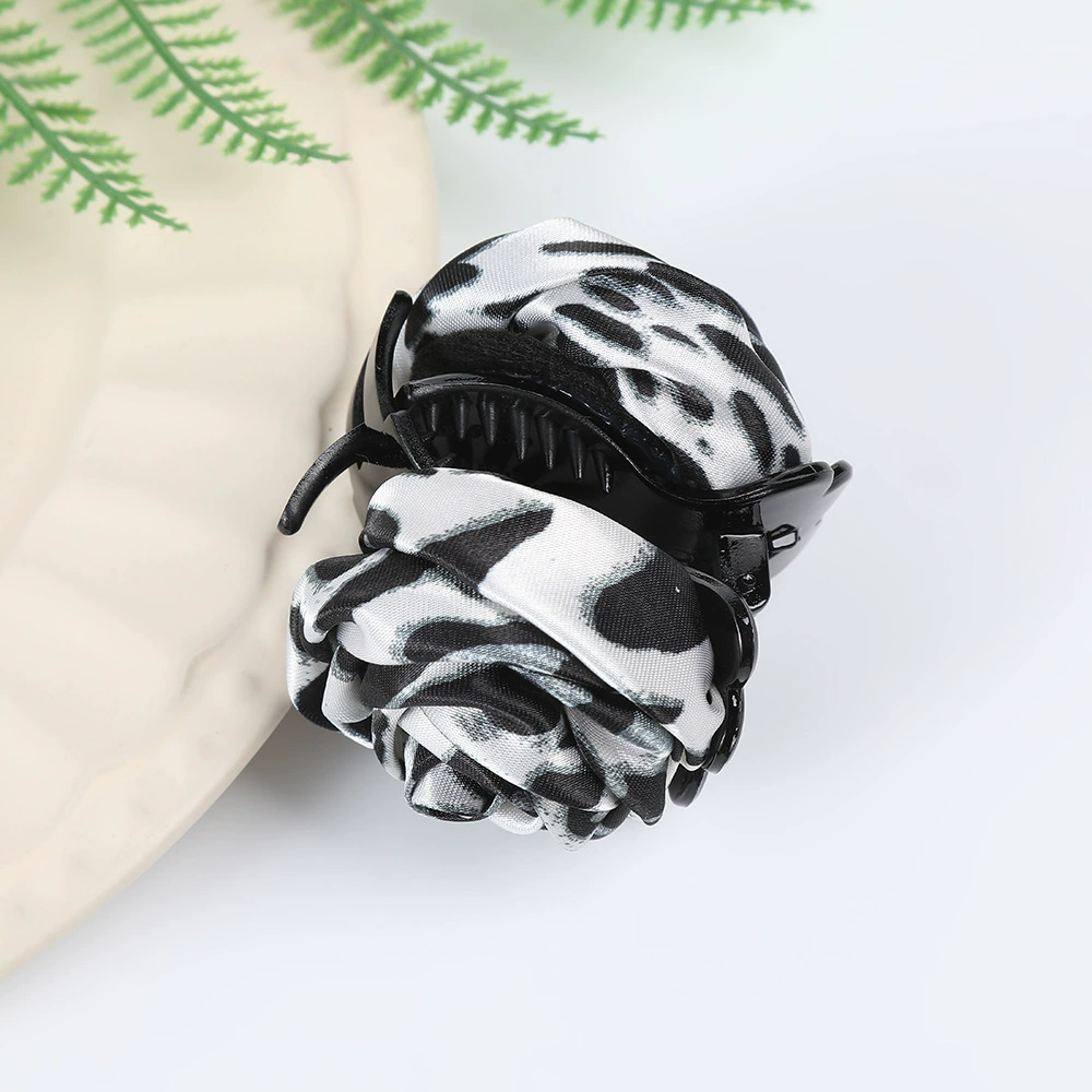 跨-border colorful leopard print camellia hair grab personality bun rose princess head female broken hair small scratch wholesale