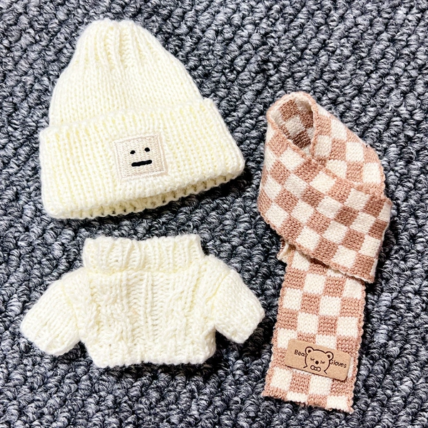 Hat, sweater, scarf