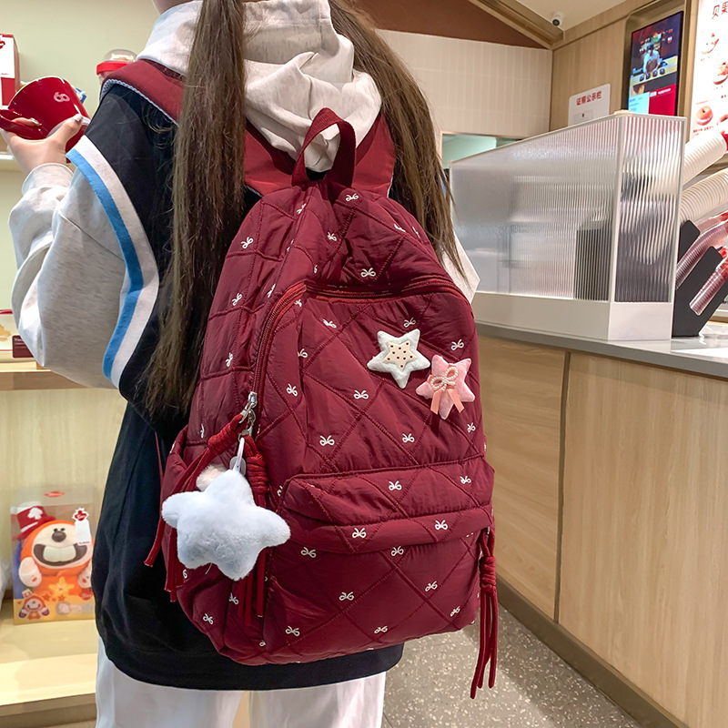 クロスボーダー軽量スクールバッグ女子大生バックパック新しい大容量コンピュータバッグバックパックハイエンド