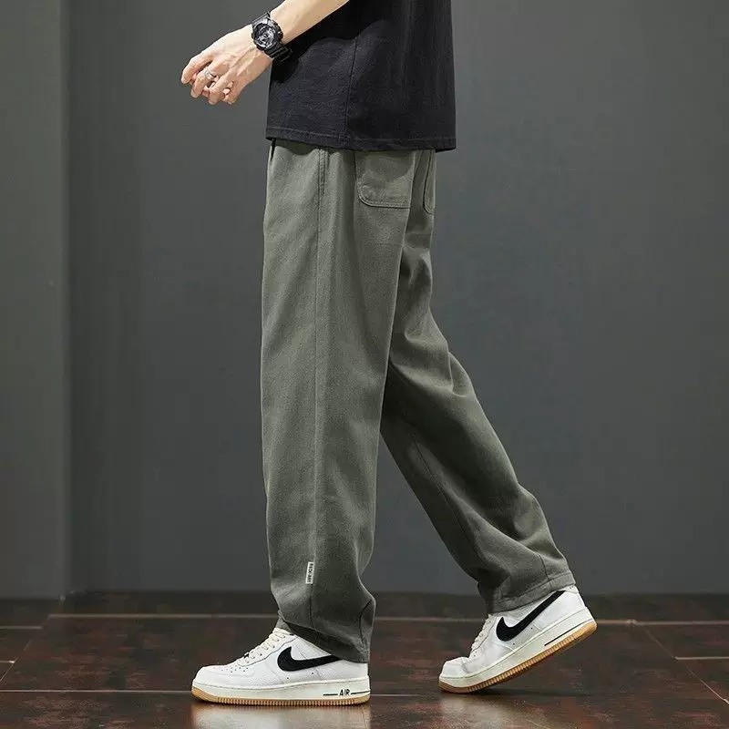 美式工装裤男士2025新款宽松直筒春秋季休闲阔腿春季男款休闲裤子