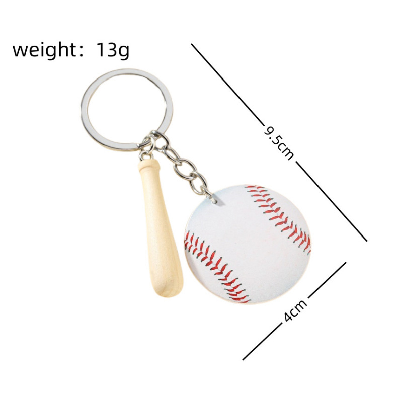 12g Weight Keychain Classification 1 Piece Quantity Daily Occasion Wood Material Baseball Pattern Unisex Gender Sports Style 1 Piece Sports Baseball Wood Unisex Keychain 无