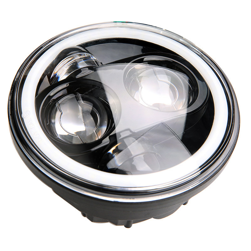Led Headlight 5.75inch Wrangler Car Light Electric Vehicle Motorcycle Headlight Yellow and White Angel Eye Ring
