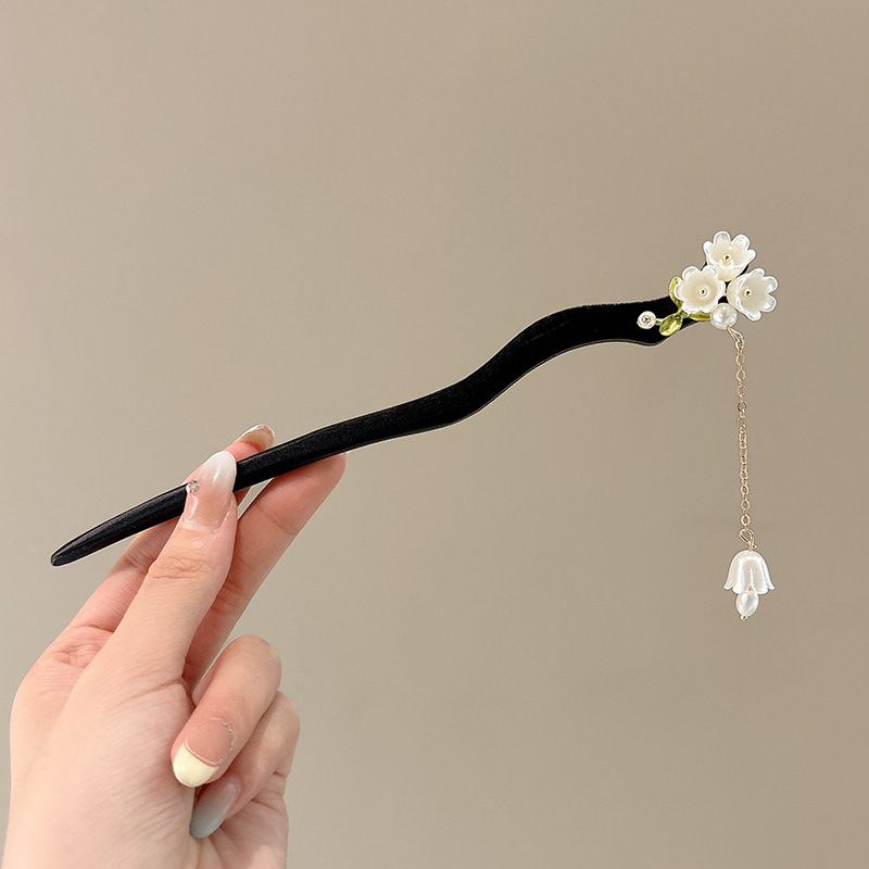 Nuevo estilo chino estilo antiguo horquilla de alta gama simple moderno palillos de madera fresco temperamento Hanfu cheongsam updo horquilla para el cabello para las mujeres