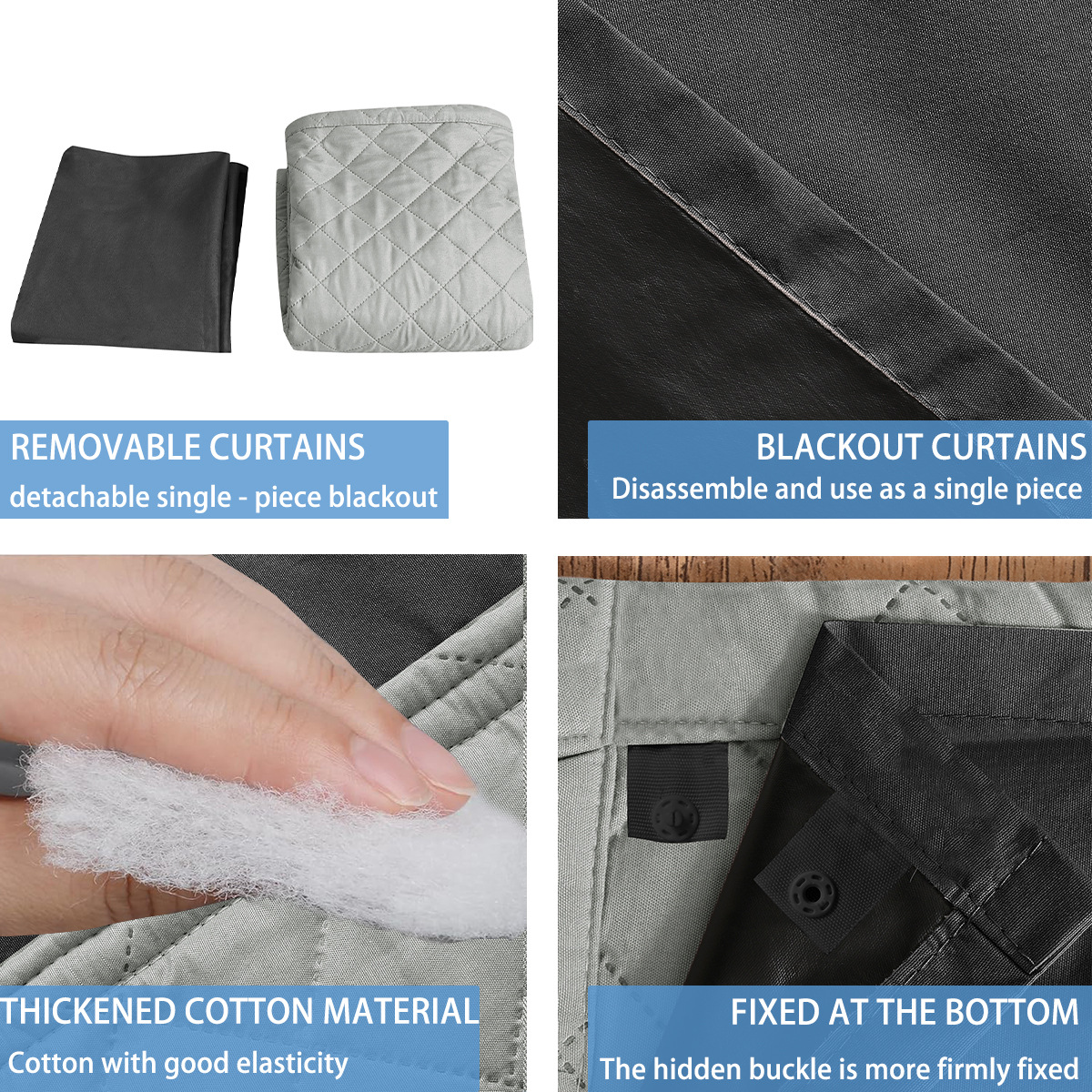 Amazon primavera textil de algodón totalmente sombreado desmontable 2 en 1 cortina de invierno calentamiento cortina de sala de estar a prueba de viento y frío