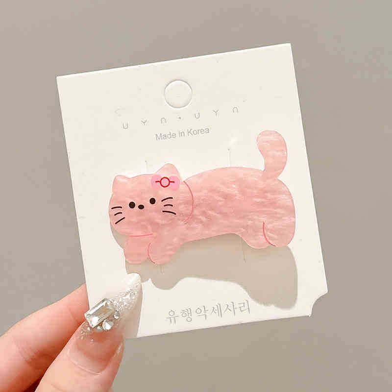 Cumpleaños perrito clips acrílico niñas lindas clip de cabello frontal lateral clip de cabello fruncado clips tocado infantil