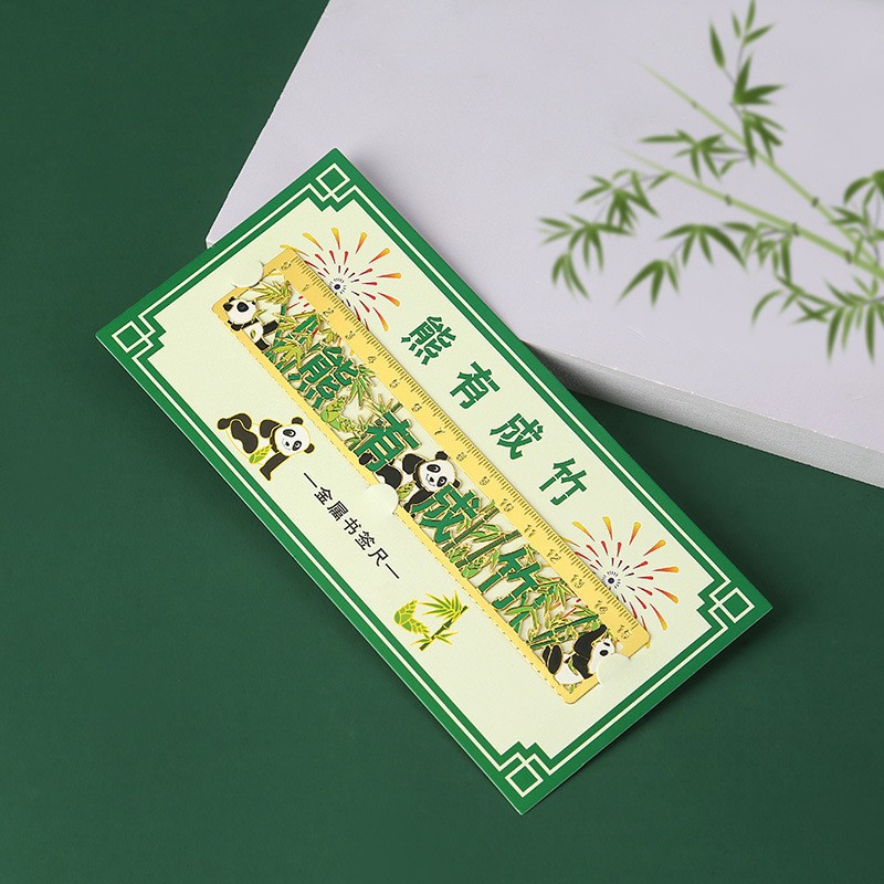 Panda creativo lindos marcadores de metales marcadores huecos de bronce estilo chino Wenchuang marcas de lectura carpeta al por mayor