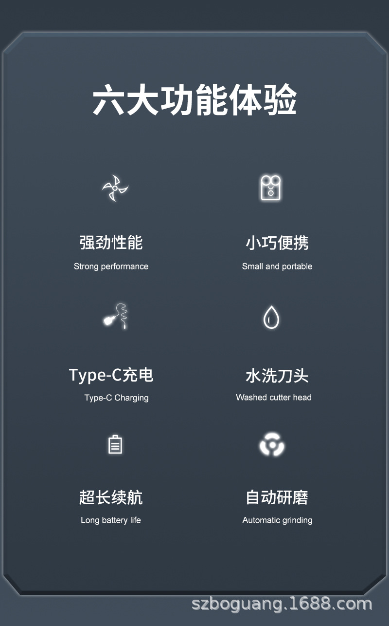跨境外贸迷你电动剃须刀可水洗充电式刮胡刀便携车载剃须器礼品详情2