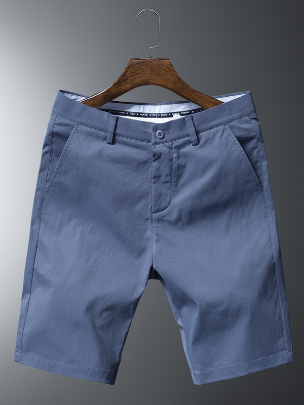 ストレッチカジュアルショーツメンズ夏薄いベルト付きコットン5点パンツメンズスリムパンツミッドパンツトレンド|undefined