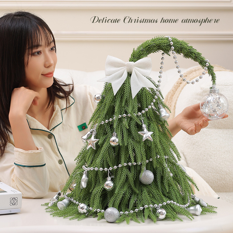 árbol de Navidad transfronterizo cuello inclinado simulación de escritorio cifrado árbol de Navidad mini escritorio pequeño árbol de Navidad pe