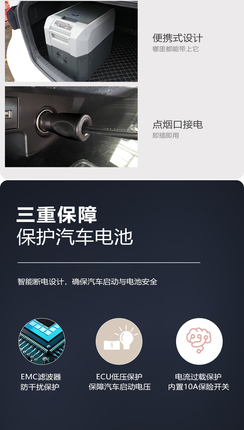 Gogu car refrigerator 25L outdoor large capacity car and home dual-use compressor refrigeration 12V24V car small refrigerator