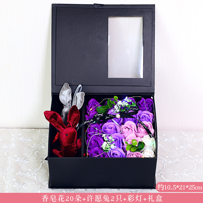 Regalo del Día de San Valentín para la novia esposa novias madre Navidad simulación jabón Rosa ola bola ramo