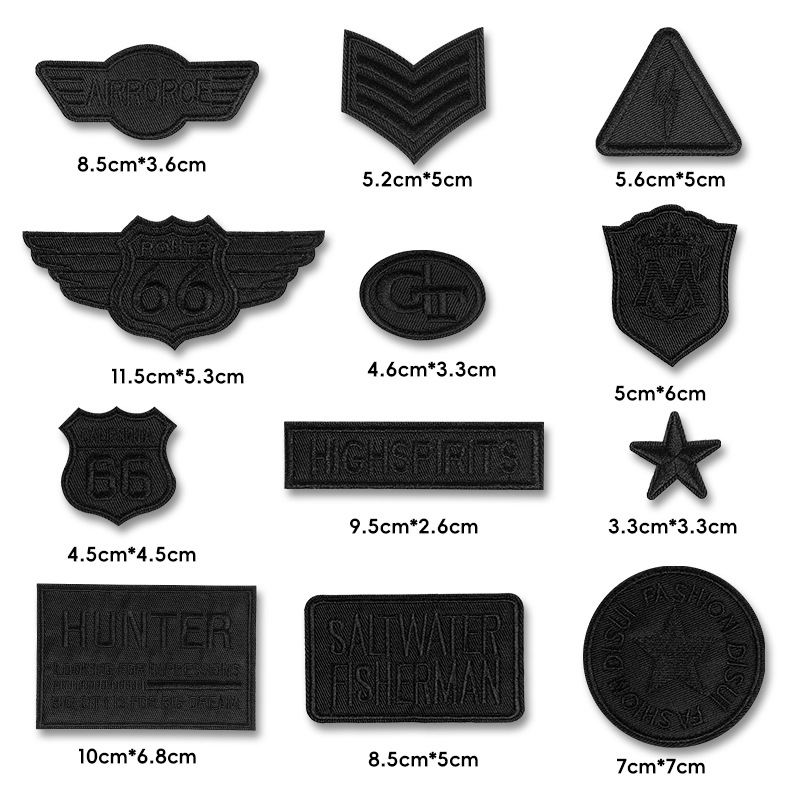 Autoadhesivo ropa negra pantalones parche de tela parche de ropa parche de reparación sin marca manchas enmascaramiento universal