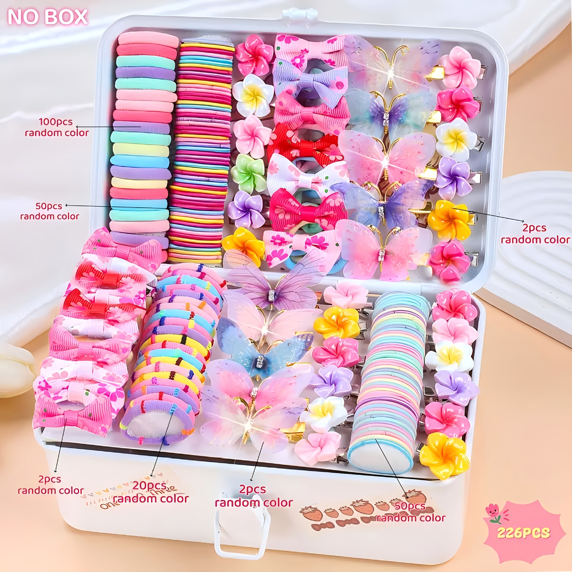Clips para el cabello de niños, anillo para el cabello, clips para el cabello, caja de regalo, banda de correa de princesa, conjunto de peluquería, regalo diario para bebés