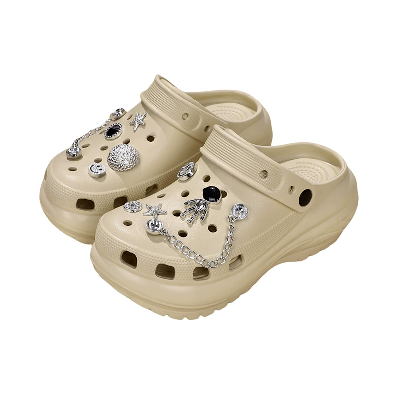 Женские Croc обувь высокого класса для верхней одежды 2024 летняя мода DIY кристаллы медведь пляж домашняя двойная пара сандалий и тапочек