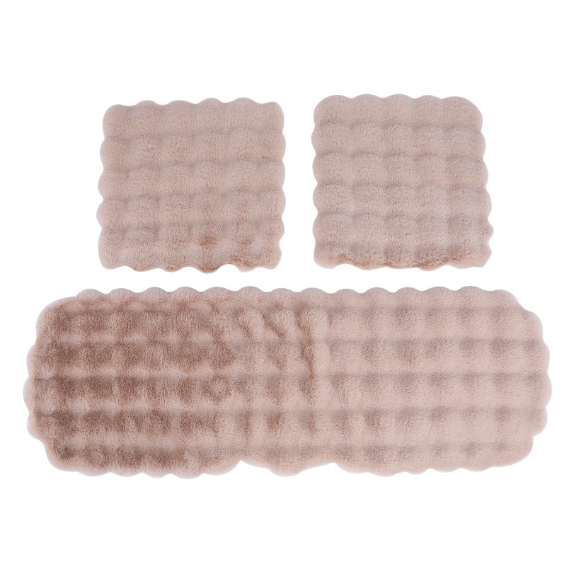 Winter car cushion winter car warm bubble velvet short plush cushion three-piece set without backrest single piece seat cushion