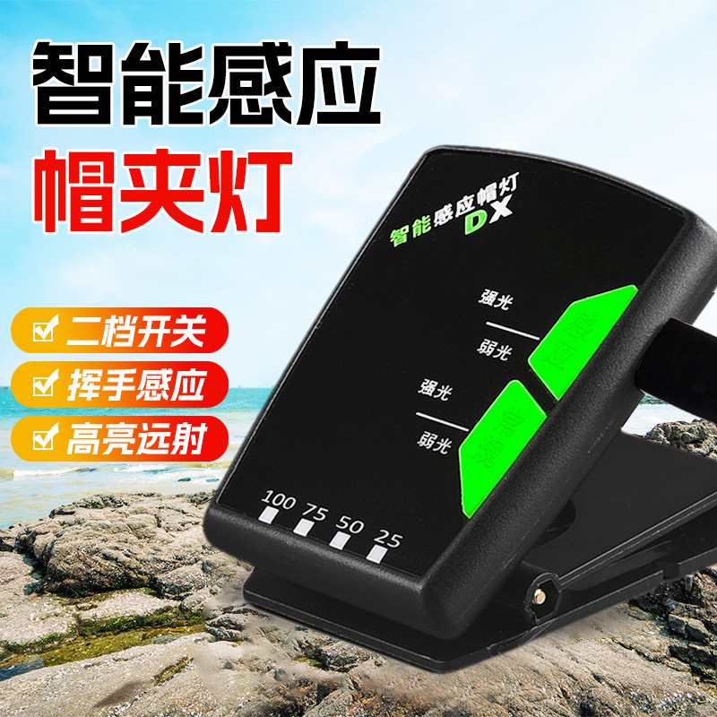 Fishing Headlamp Hat Clip Sensor Light Strong Light Long-Range Night Fishing Portable Headlamp Rechargeable Fishing Light Wholesale