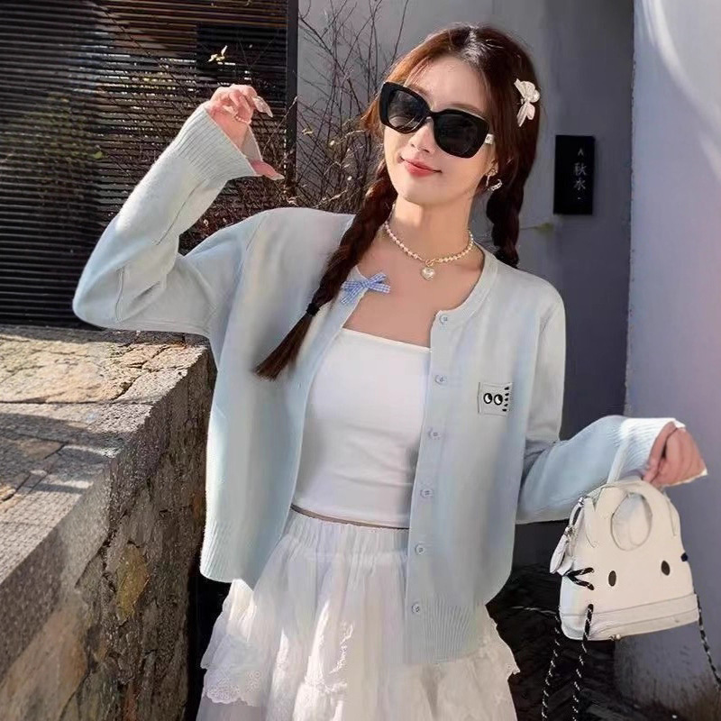 甜美时尚简约风开衫针织外套女2025春秋新款韩系穿搭毛衣百搭上衣|undefined
