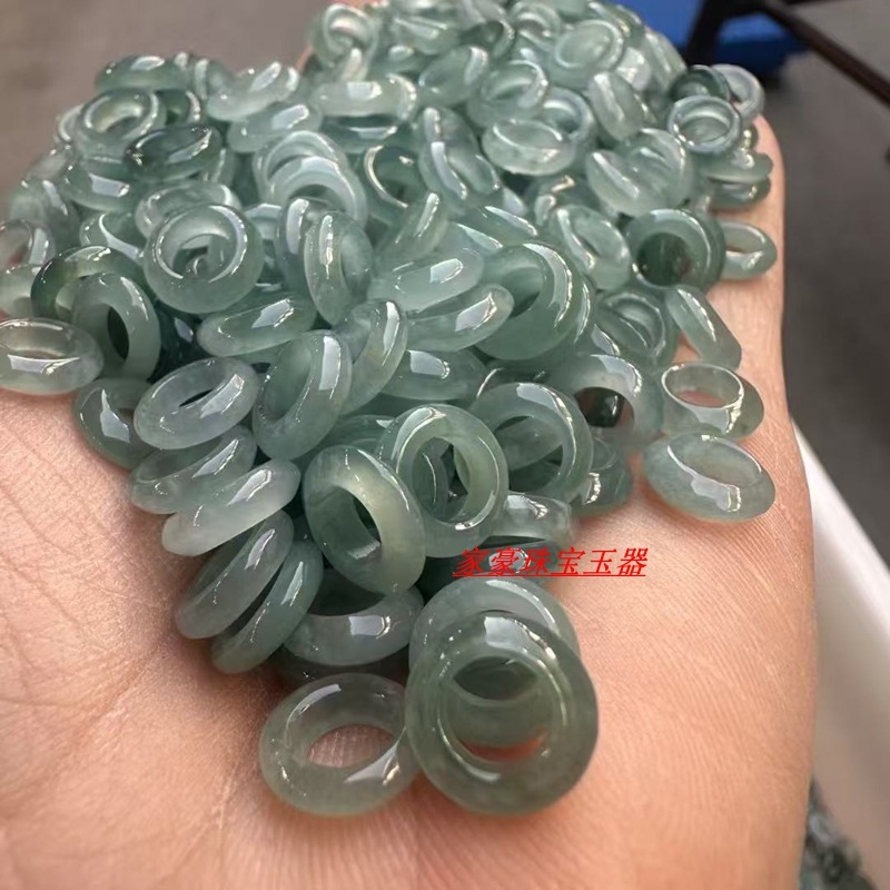 9mmコイル天然エメラルドa貨物散珠氷種藍水走環小環手串DIY翡翠走環スペーサー|undefined