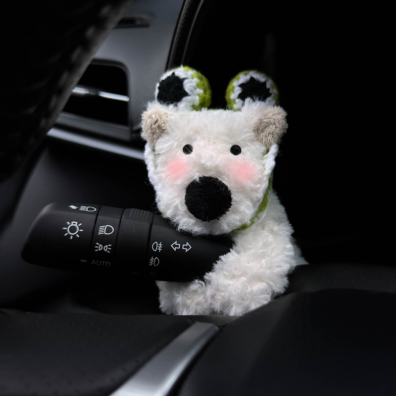 West Highland cachorro decoración de bloqueo de coche limpiaparabrisas de coche luz de dirección muñeca muñeca decoración de coche mujer linda