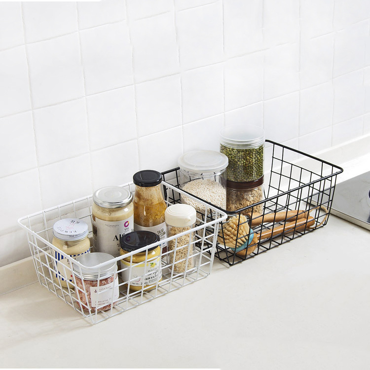 Manufacturer Wholesale Japanese Iron Art Countertop Nordic Living Room Desktop Snack Basket Kitchen Supplies Storage Bin_voghion.com