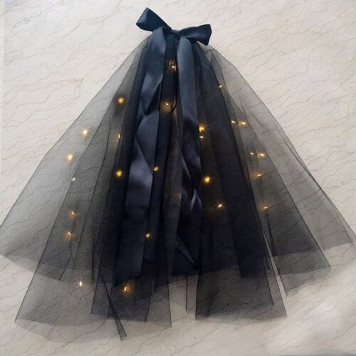 Black Veil Halloween Veil Black Veil Wedding Bridesmaid Wedding Photos Bow Tie Short Veil Retro