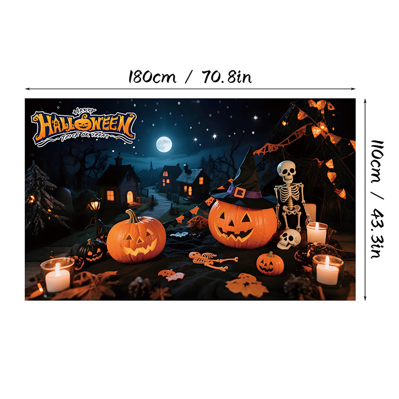 クロスボーダーアマゾンホームプリントハロウィン背景布高精細印刷雰囲気装飾背景布ポリエステル|undefined