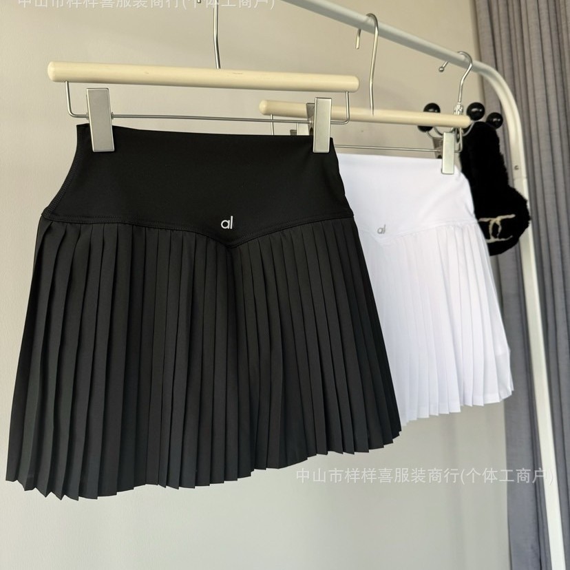 In-stock yoga sports pleated skirt-pants with built-in leggings, A-line skirt, high elasticity, slim fit, waist-cinching, badminton short skirt