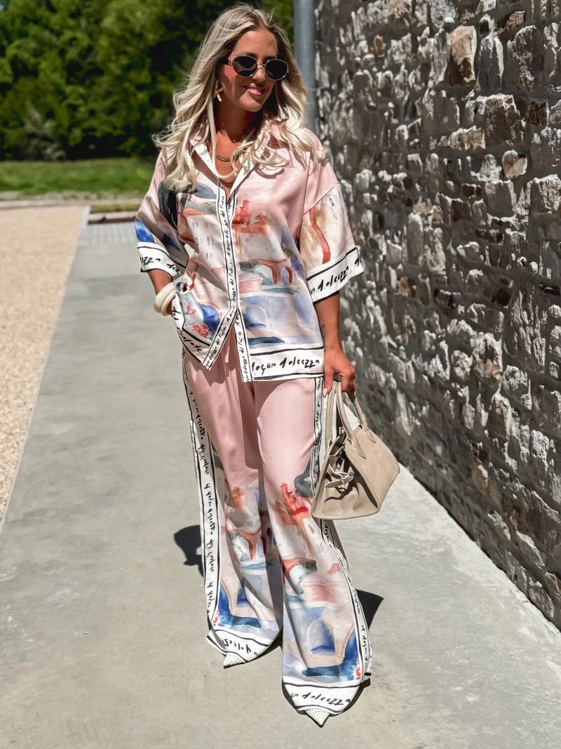 Women's Clothing Casual Fashion Temperament Loose Shirt Short Sleeved Suit_ecoleips.com