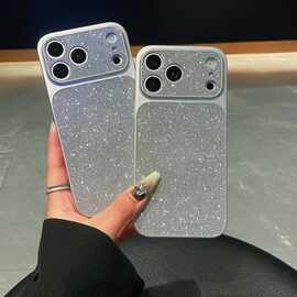 高级感闪粉银适用于iPhone17手机壳16ProMax简约壳15pro防摔壳14