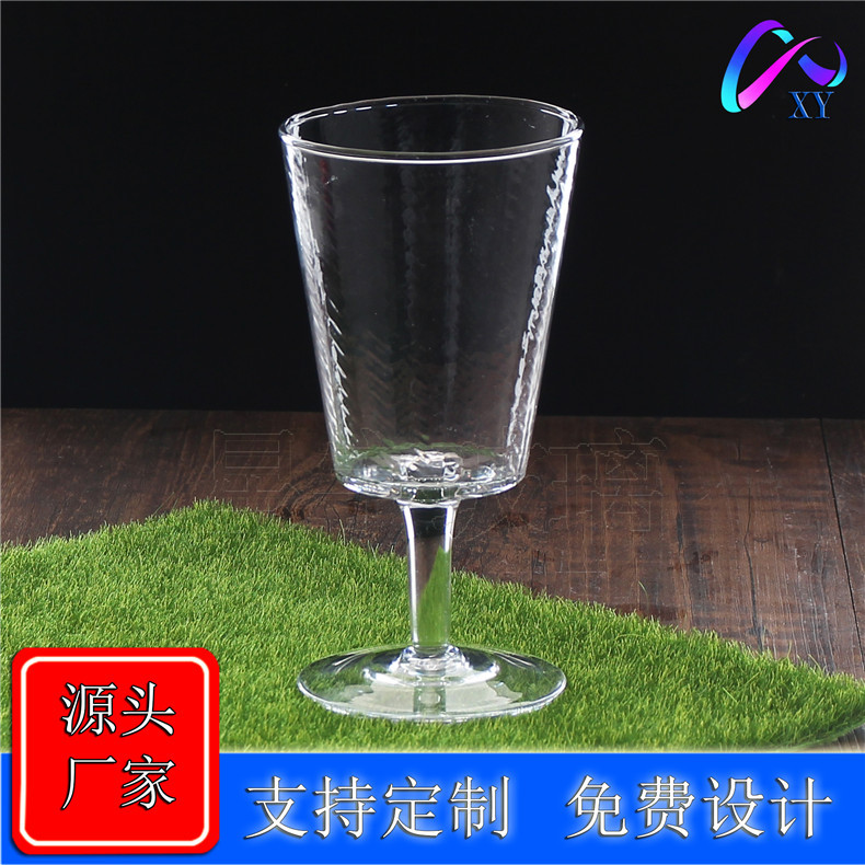 310ml 크리스탈 유리 해머 주스 컵 유럽 고블 스몰 사이즈 빨간색과 흰색 와인 유리 바 맥주 컵