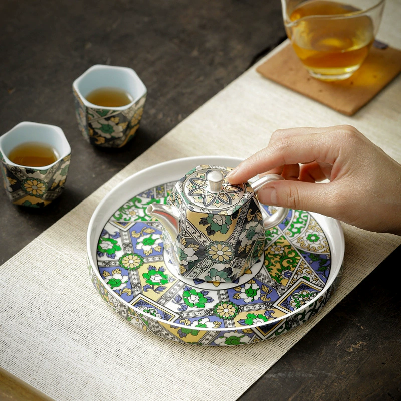 Enamel, retro teapot, ceramic creative tea for home use, handmade