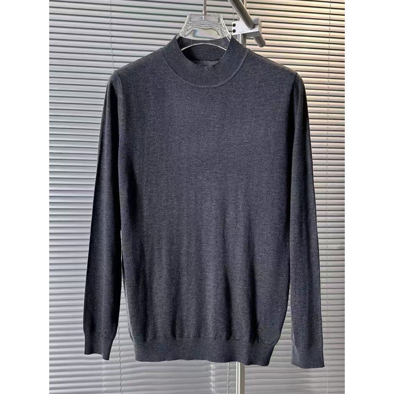 Europe-Z Asia 2025 Autumn/Winter New Fashion Letter Embroidery Yarn High Neck Long Sleeve Sweater Men's Knitwear