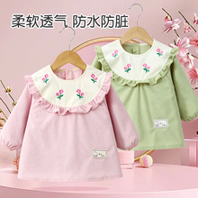 女童宝宝罩衣秋冬季外穿围裙儿童洋气反穿衣女宝宝防脏外套护衣