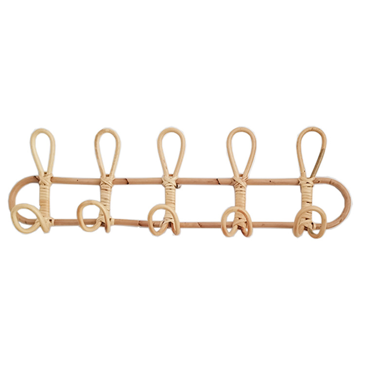 Hecho a mano ins Retro Ropa de ratán real y gancho de sombrero simple gancho de pared gancho de ropa decorativa gancho de ropa de pasillo gancho de niños