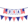 Manufacturer American independent daily party decoration Lahua love peach heart pentagram decorative string flag USA flag