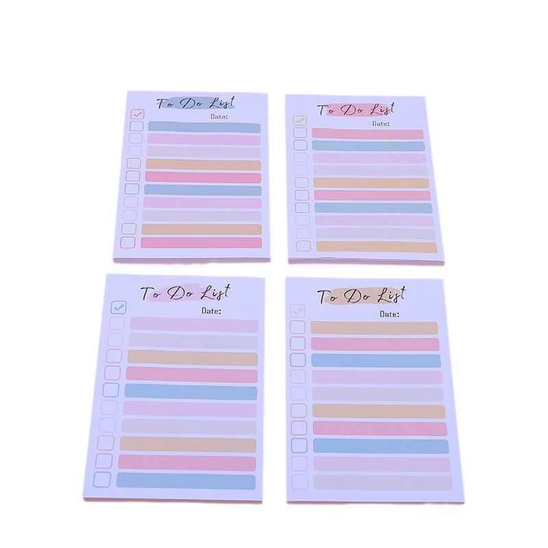 Rainbow Note Book Lista de planificación diaria de cuatro colores pequeño cuaderno puede ser rasgado y pegado mensaje N veces
