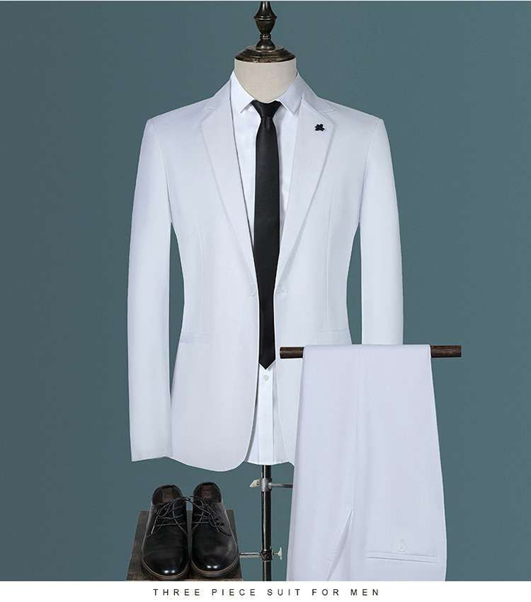 Three-piece Men's Slim Fit Suit Blazer Vest And Pants Set_voghion.com