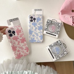 ins韩风清新花朵适用iphone15pro苹果16promax手机壳14磁吸支架壳
